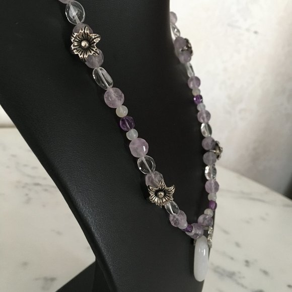 Semi-Precious Amethyst Necklace & Bracelet Set - Picture 4 of 9